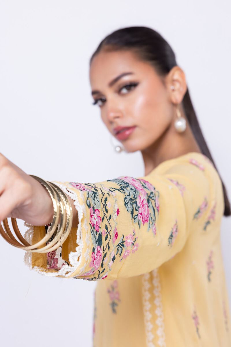 Embroidered | Polyester Crinkle Chiffon | Kurta | USD 30.00