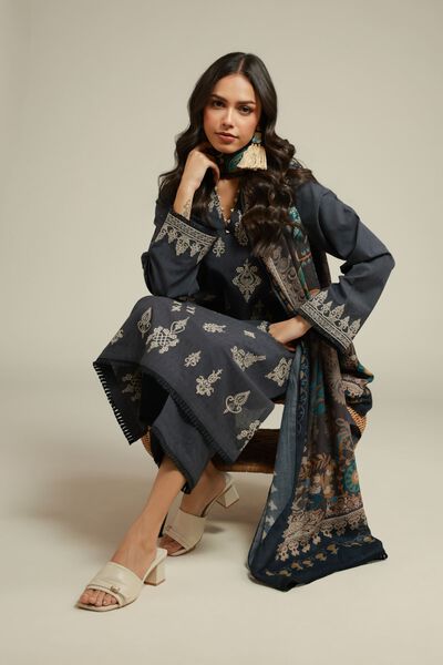 Embroidered | Dobby | 3-piece Tailored Set | USD 45.00