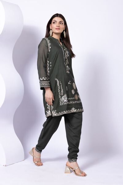 Embroidered | Crosshatch Raw Silk | Shalwar | USD 6.00