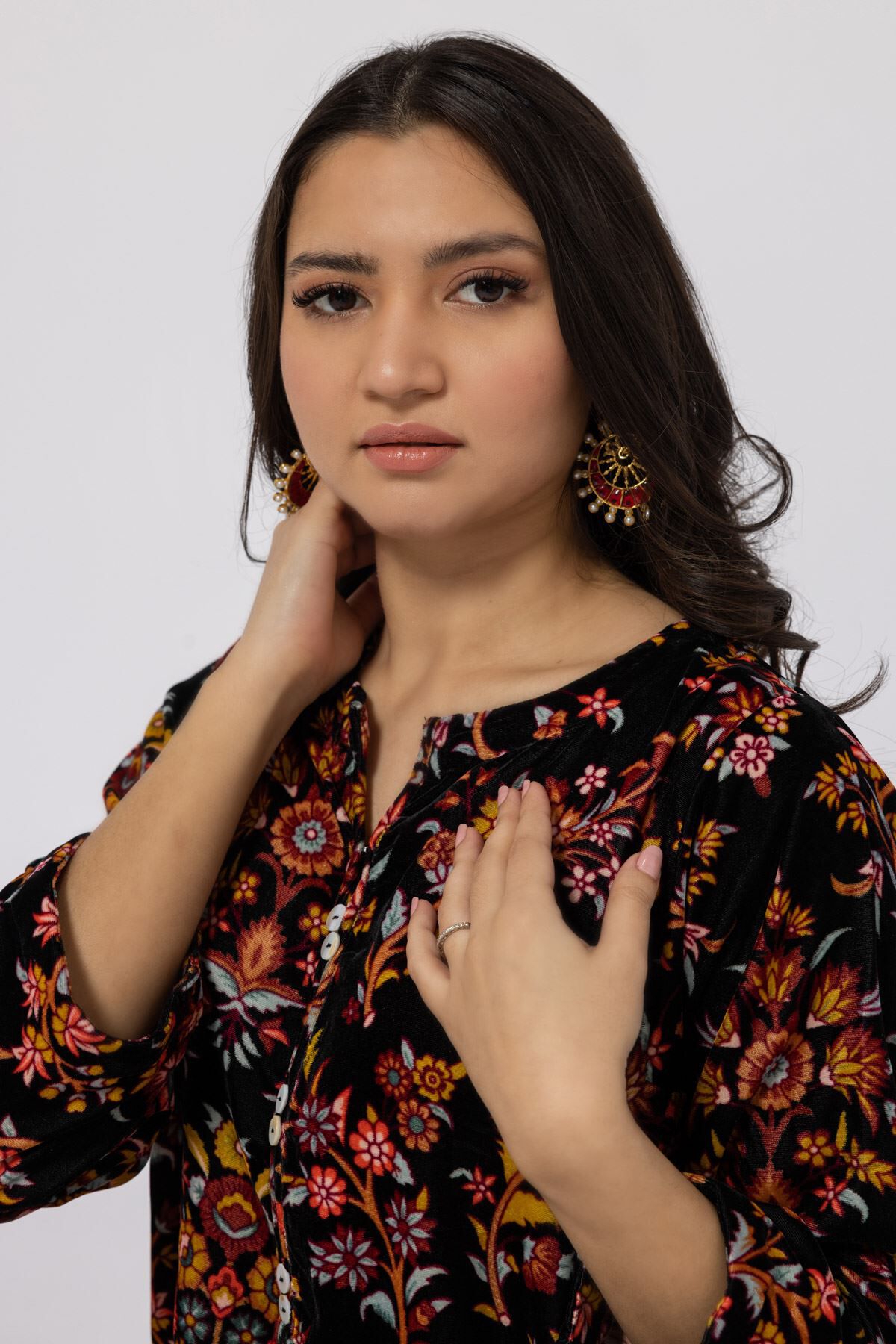 Khaadi 2025 velvet shirts