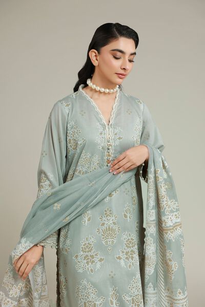 Embroidered | Cambric | Cambric Tailored Set | USD 85.00