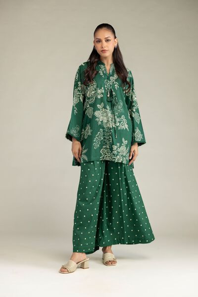 Printed | Cambric | Green Printed Pants | USD 30.00