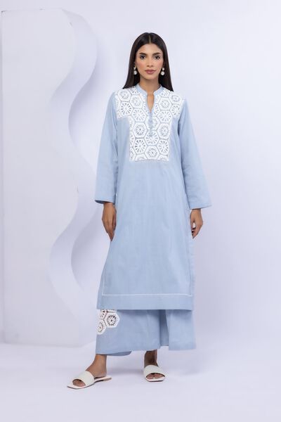 Embroidered | Crosshatch Poplin | Kurta | USD 35.00