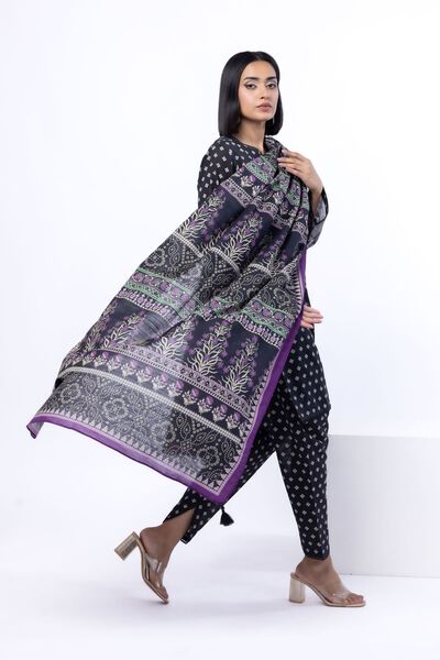 Printed | Textured Cotton | Fabrics 3 Piece | USD 30.00