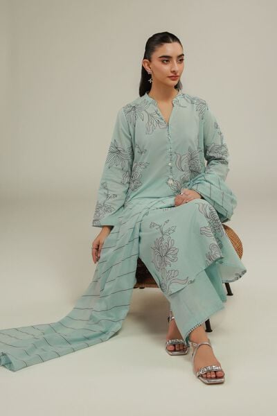 Printed | Lawn | Mint Lawn Dupatta | USD 9.00