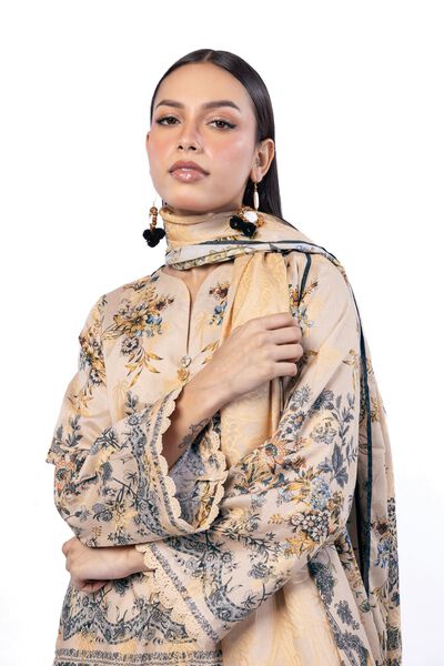 Printed | Jacquard | Fabrics 3 Piece | USD 45.00