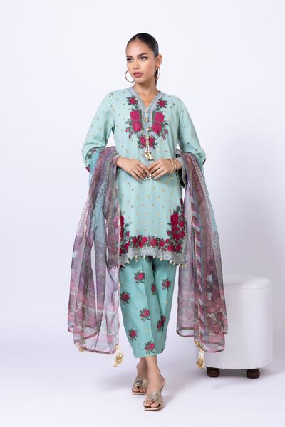 Embroidered | Polyester Crinkle Chiffon | Kurta | USD 30.00