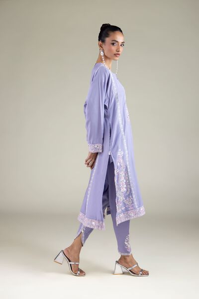 Embroidered | Raw Silk | Floral Embroidered Shalwar | USD 10.50