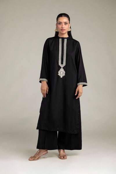 Dyed | Raw Silk | Solid Black Pants | USD 30.00
