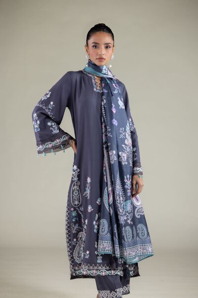 Embroidered | Raw Silk | Paisley Pearl Kurta | USD 70.00