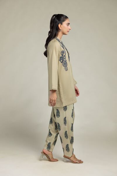 Embroidered | Cambric | Beige Paisley Shalwar | USD 15.00