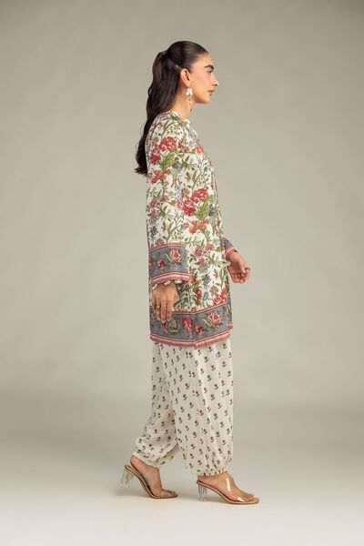 Printed | Raw Silk | Floral Silk Pants | USD 35.00