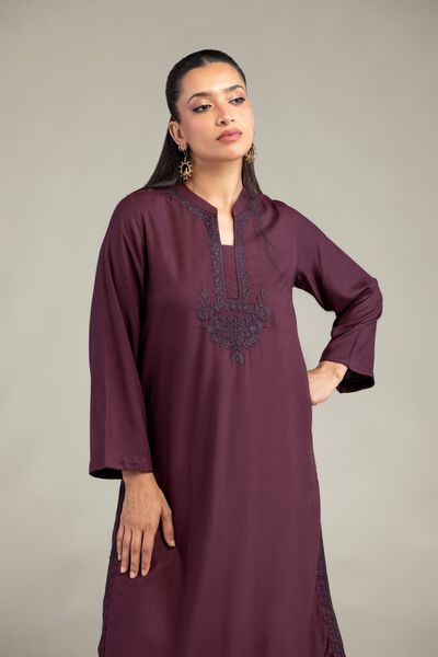 Dyed | Raw Silk | Purple Silk Kurta | USD 35.00