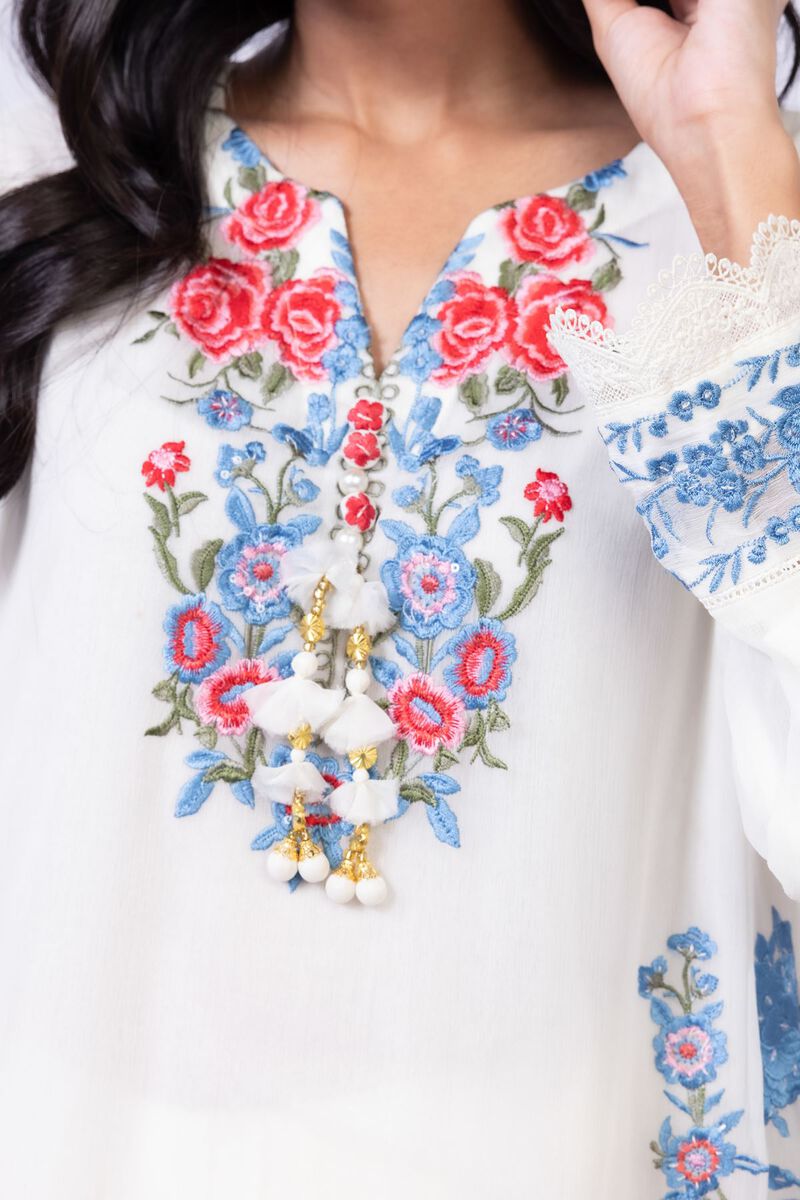 Embroidered | Polyester Crinkle Chiffon | Kurta | USD 24.00