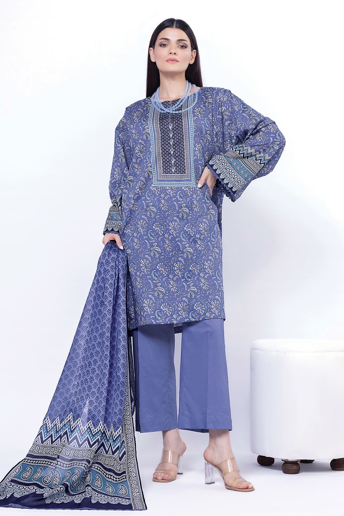 Buy Fabrics 3 Piece | 0.0 N/A | SS265A-VG_MULTI | Khaadi Global