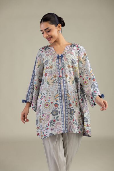 Printed | Textured Weave | Printed Paisley Kurta | USD 10.50