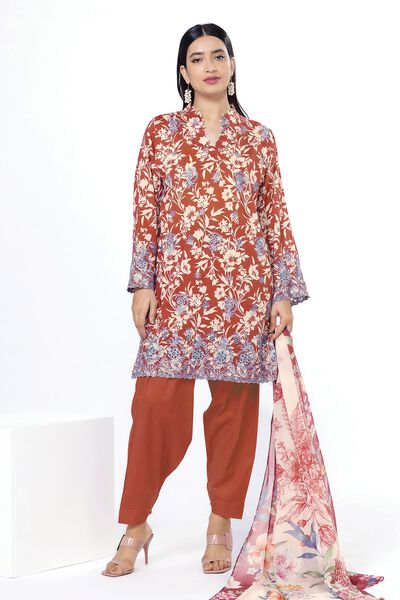 Embroidered | Cambric | Fabrics 3 Piece | USD 27.50