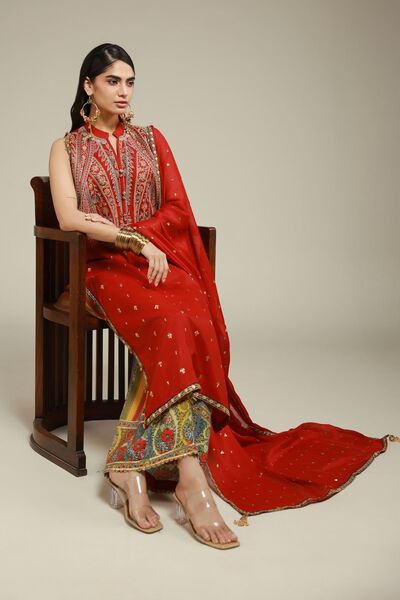 Embroidered | Raw Silk | 3 Piece Co-ord Set | USD 43.50