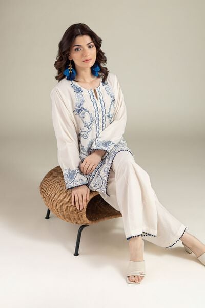 Embroidered | Cambric | Tailored 2 Piece | Top and Bottom | USD 65.00