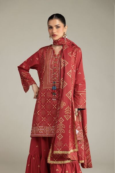 Embroidered | Cambric | Cambric 3-piece Co-ord | USD 77.50