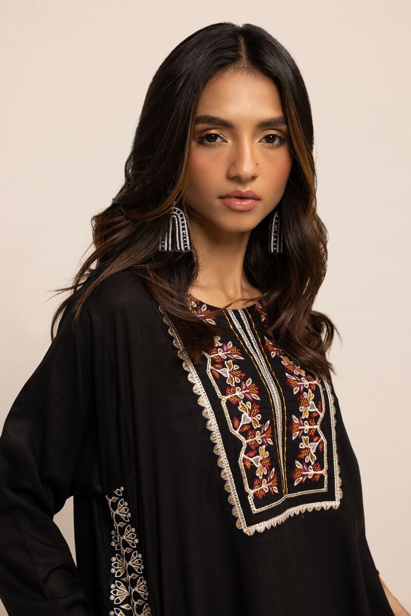 Contemporary Kameez, BLACK, hi-res image number null