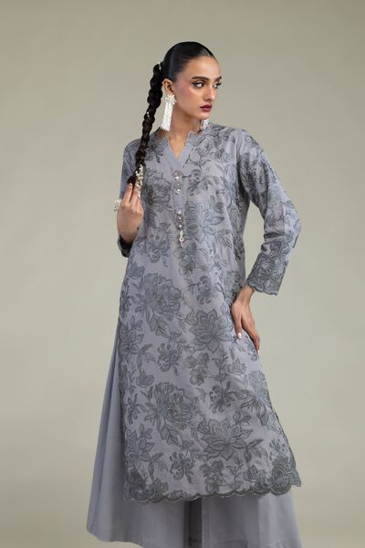 Embroidered | Raw Silk | Floral Silk Kurta | USD 70.00
