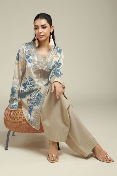 Embroidered | Satin | 2-Piece Tailored Set | USD 60.00