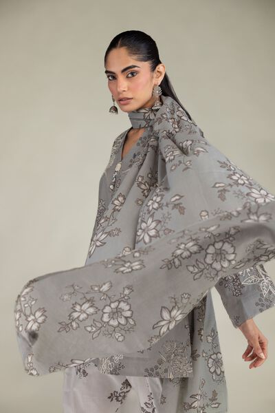 Embroidered | Lawn | Floral Lawn Dupatta | USD 12.50