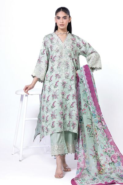 Embroidered | Cotton Satin | Fabrics 3 Piece | USD 18.00