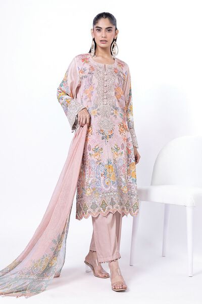 Embroidered | Cotton Satin | Fabrics 3 Piece | USD 16.50