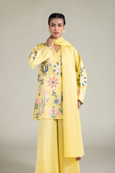 Embroidered | Textured Cotton | Solid Tassel Dupatta | USD 25.00