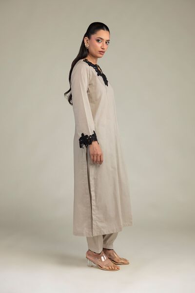 Embroidered | Cambric | Beige Dotted Shalwar | USD 30.00