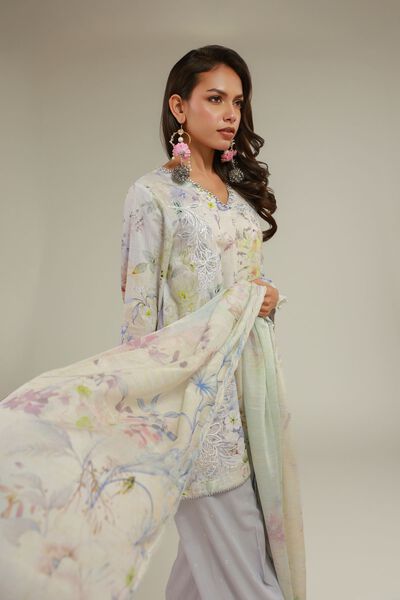 Embroidered | Raw Silk | Floral 3-Piece Set | USD 46.50