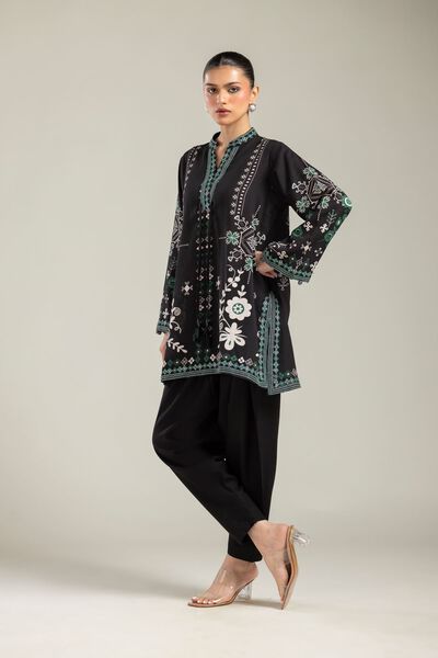 Embroidered | Raw Silk | Black Silk Shalwar | USD 9.00