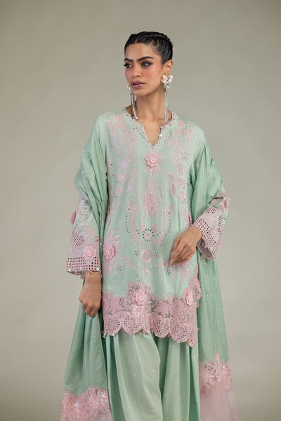 Embroidered | Raw Silk | 3-Piece Co-ord Set | USD 63.00
