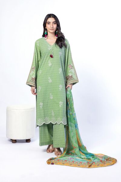 Embroidered | Cotton Dobby | Fabrics 3 Piece | USD 55.00