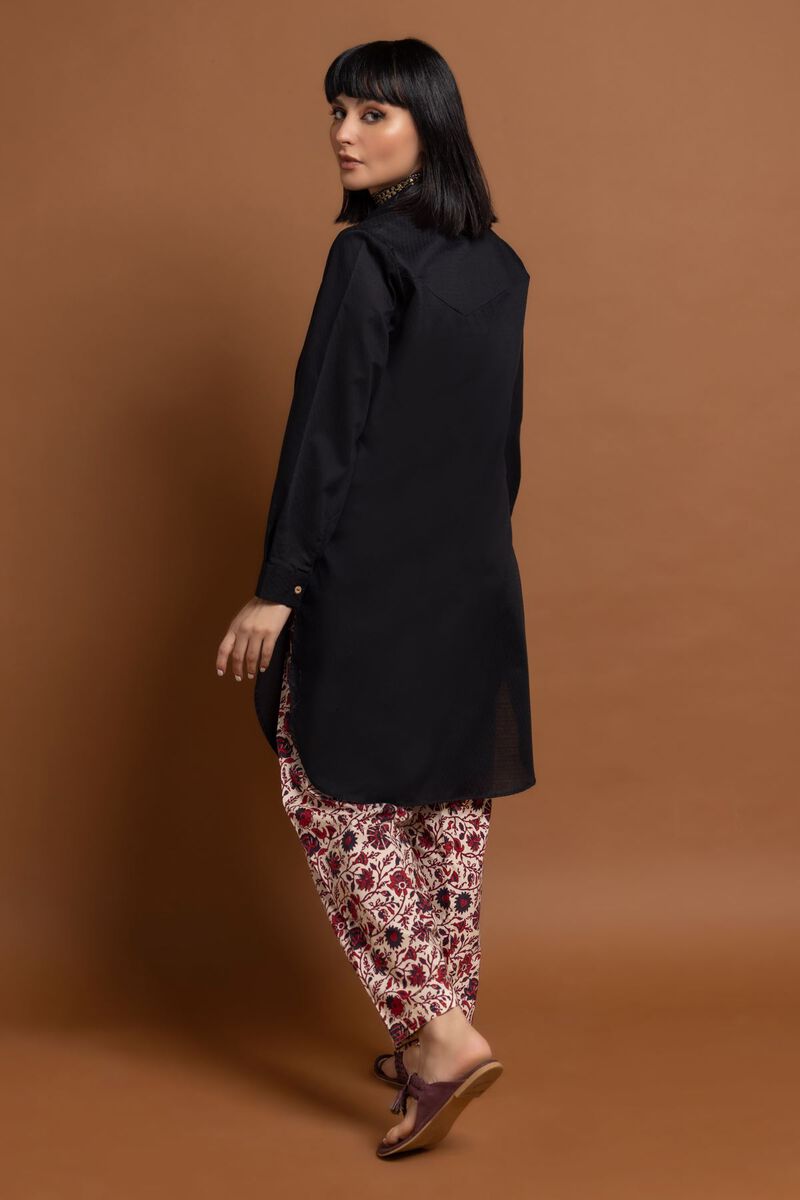 Contemporary Kameez, BLACK, hi-res image number null
