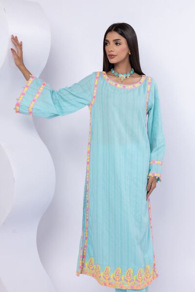 Embroidered | Lurex Stripes | Kurta | USD 45.00