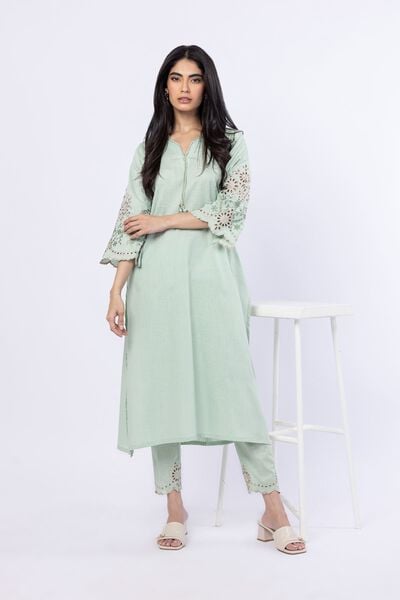 Embroidered | Linen Cotton | Pants | USD 18.00