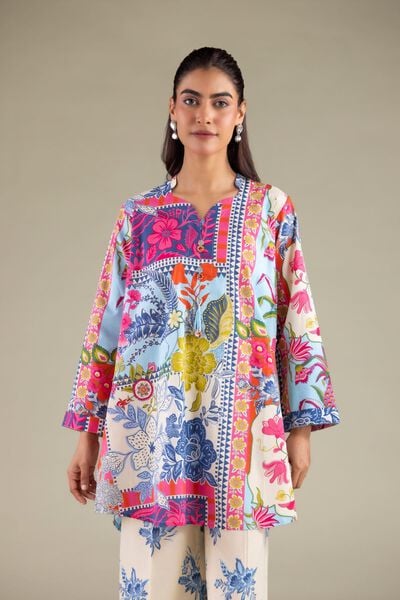 Printed | Cambric | Floral V-Neck Kurta | USD 30.00