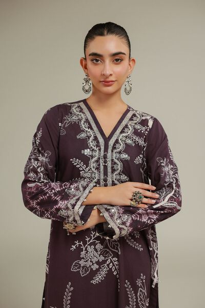 Embroidered | Raw Silk | Floral Longline Kurta | USD 16.50