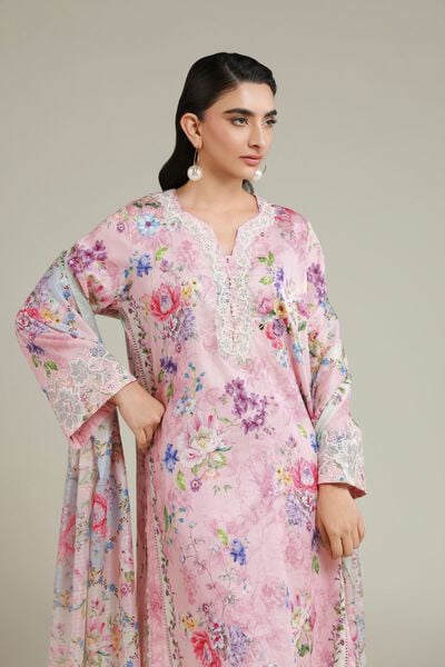 Printed | Satin | Fabrics 3 Piece | USD 55.00