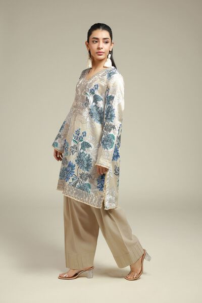 Embroidered | Satin | 2-Piece Tailored Set | USD 60.00