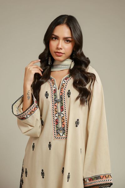 Embroidered | Cambric | Tailored 3-Piece Set | USD 70.00