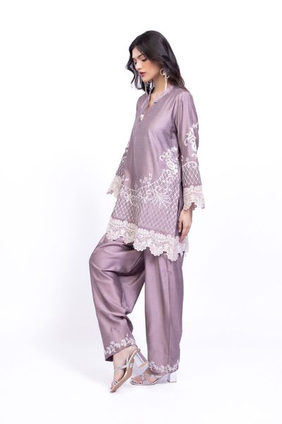 Embroidered | Raw Silk | Pants | USD 18.00