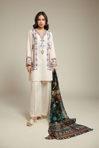 Embroidered | Cambric | Fabrics 3 Piece | USD 27.50