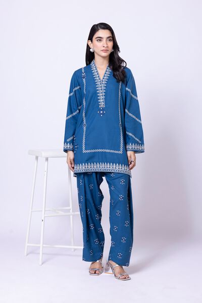 Embroidered | Dull Raw Silk | Pants | USD 20.00