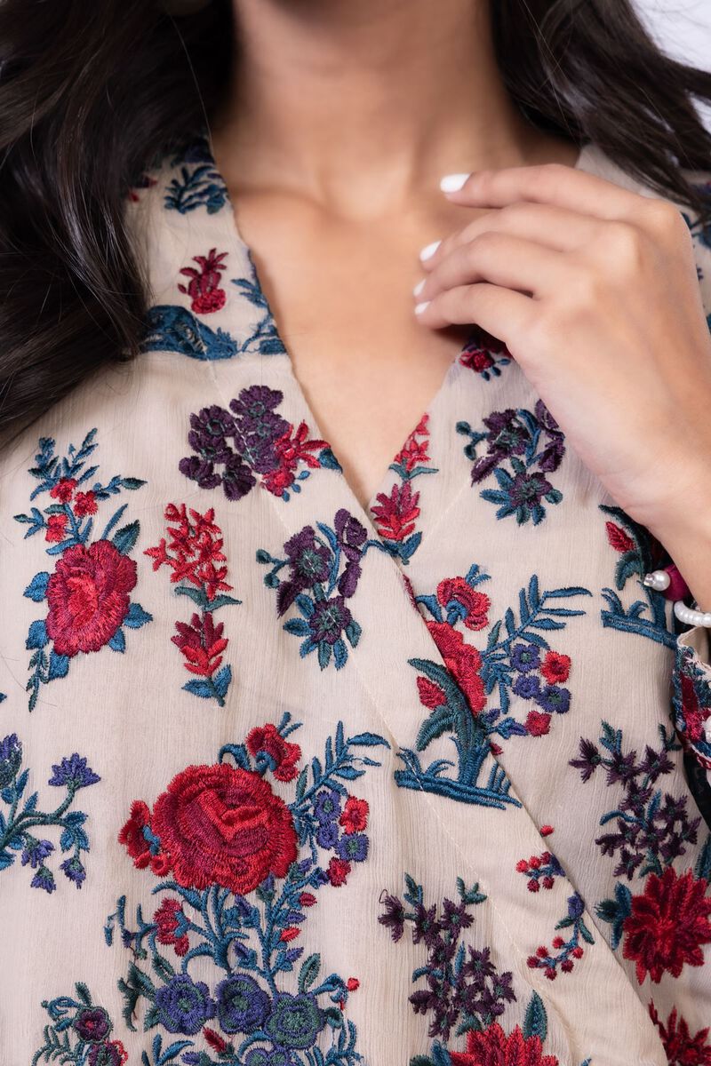Embroidered | Polyester Crinkle Chiffon | Kurta | null