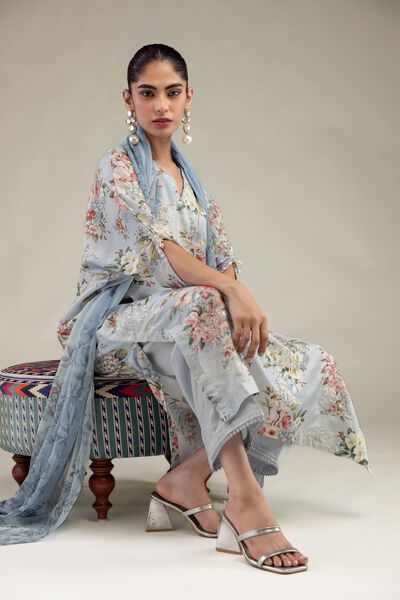 Embroidered | Chiffon | Floral Chiffon Dupatta | USD 30.00