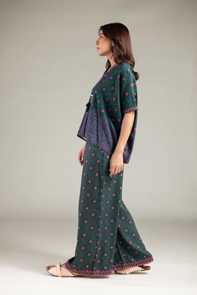 Embroidered | Viscose Crepe | Trousers | USD 18.00